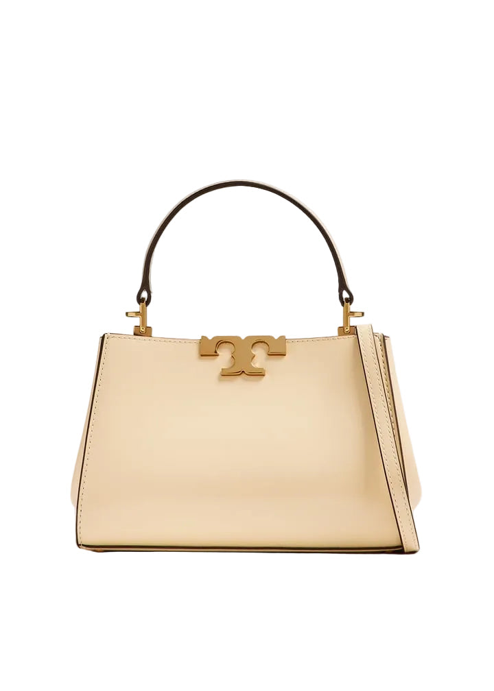 Tory Burch Mini Eleanor Satchel in Beige leather with Gold-Tone hardware