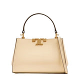 Tory Burch Mini Eleanor Satchel in Beige leather with Gold-Tone hardware
