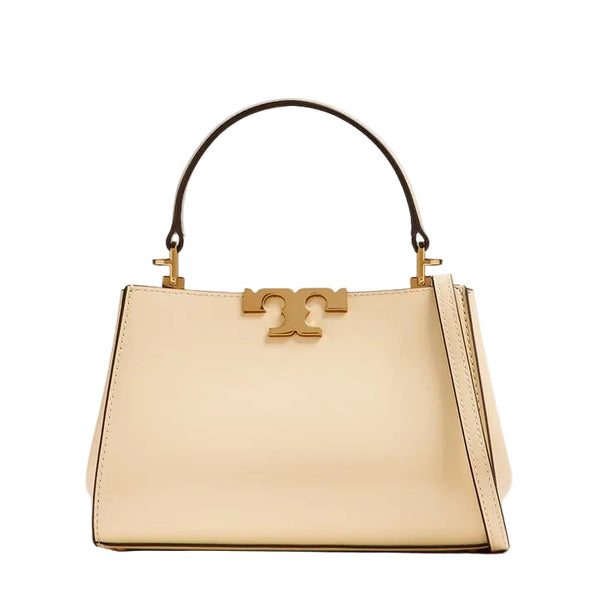 Tory Burch Mini Eleanor Satchel in Beige leather with Gold-Tone hardware