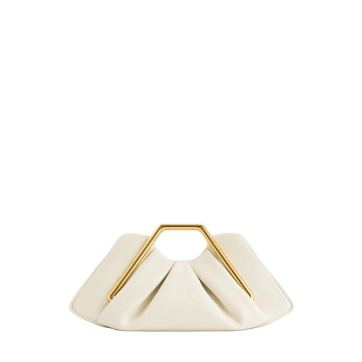 JW PEI Lila Metal Frame Clutch in White