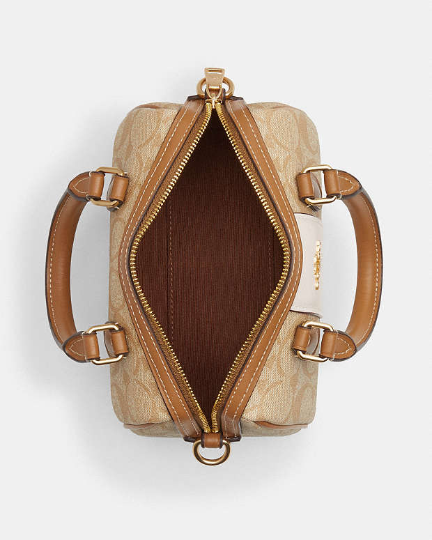 Coach Mini Rowan Crossbody In Signature Canvas With Stripe