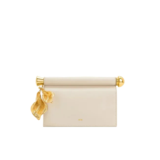 JW PEI Holly Metal Pendant Embellished Clutch - White