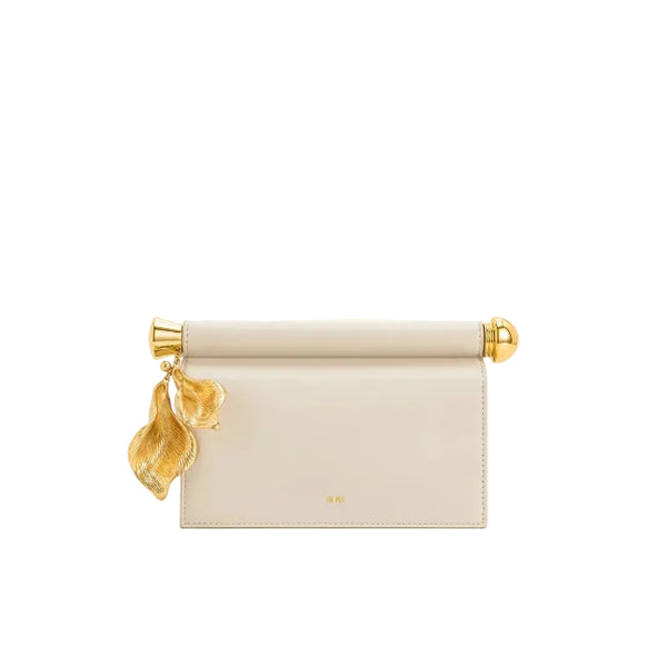 JW PEI Holly Metal Pendant Embellished Clutch - White