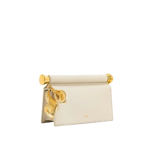 JW PEI Holly Metal Pendant Embellished Clutch - White