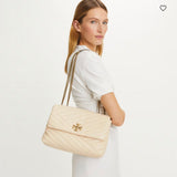 Tory Burch Kira Chevron Convertible Shoulder Bag in New Cream