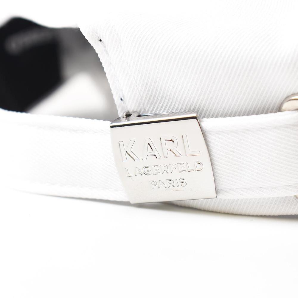 KARL LAGERFELD Embroidered Biker Baseball Cap - White