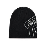 Kate Spade New York Trompe L'oeil Bow Beanie In Black
