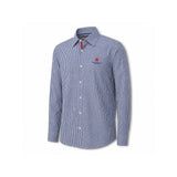 Beverly Hills Polo Club Navy Blue Gingham Long-Sleeve Shirt