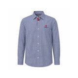 Beverly Hills Polo Club Navy Blue Gingham Long-Sleeve Shirt