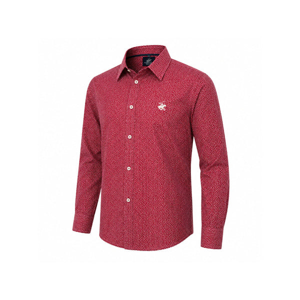 Beverly Hills Polo Club Red Star-Print Long-Sleeve Shirt