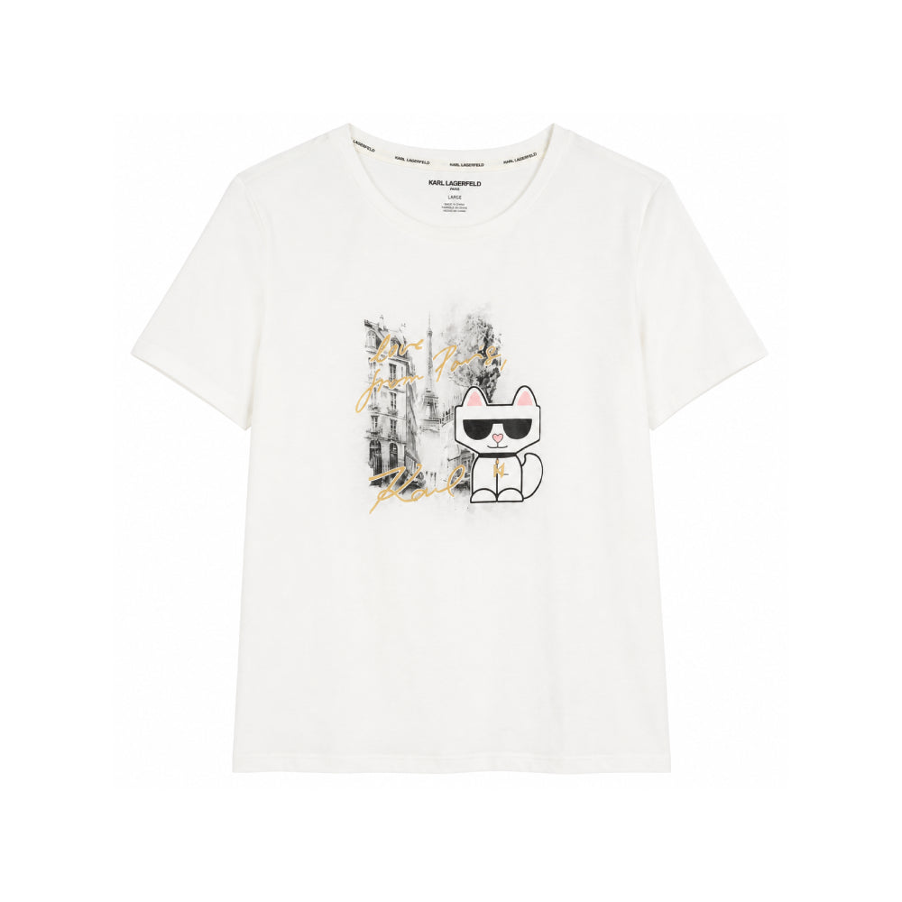 Karl Lagerfeld T-Shirt Choupette in Paris White