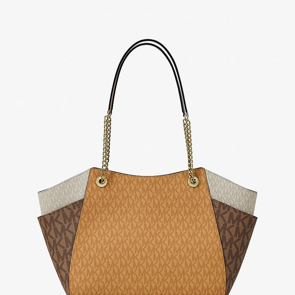 Micheal Kors Large Jet Set tote bag with color blocking and signature logo