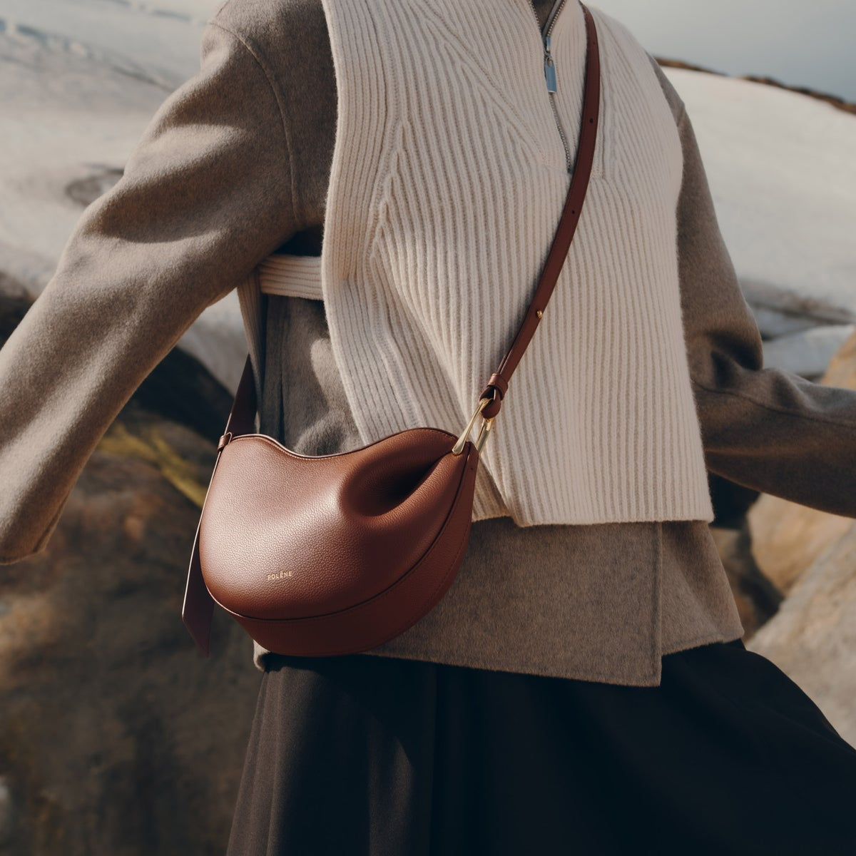 Polene Tonca EDITION TEXTURED COGNAC
