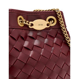 JW PEI Yara Handwoven Bucket Bag in Burgundy
