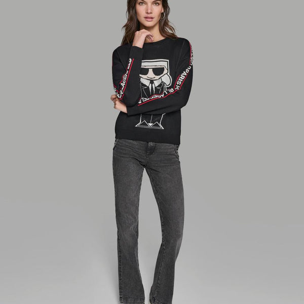 KARL CHARACTER SWEATER WITH LOGO TAPING size XL