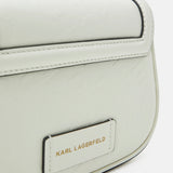 KARL LAGERFELD Paris Letters Embossed Crossbody in White