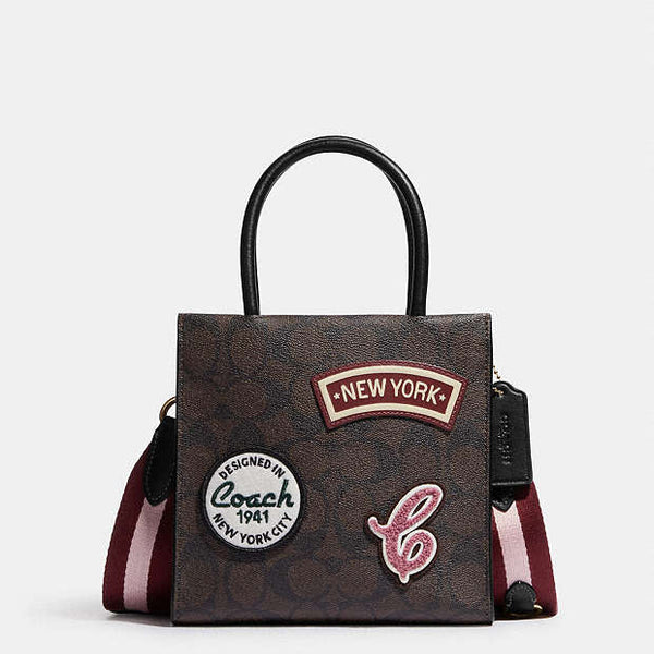 Coach Mini Cally Crossbody In Signature Canvas With Ski Patches