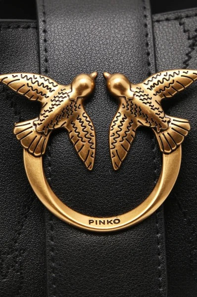 Pinko Leather Bag Love Bucket Wave Logo