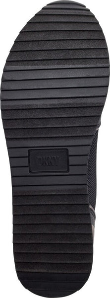 DKNY Women's Davie Lace-Up Wedge Sneakers - Black/ Pebble Combo size 8.5