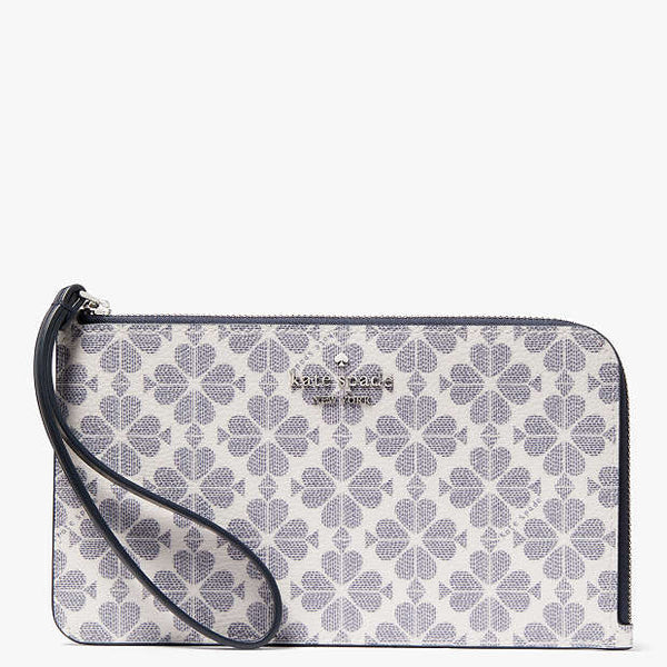 Kate Spade Lucy Spade Flower Medium L-zip Wristlet