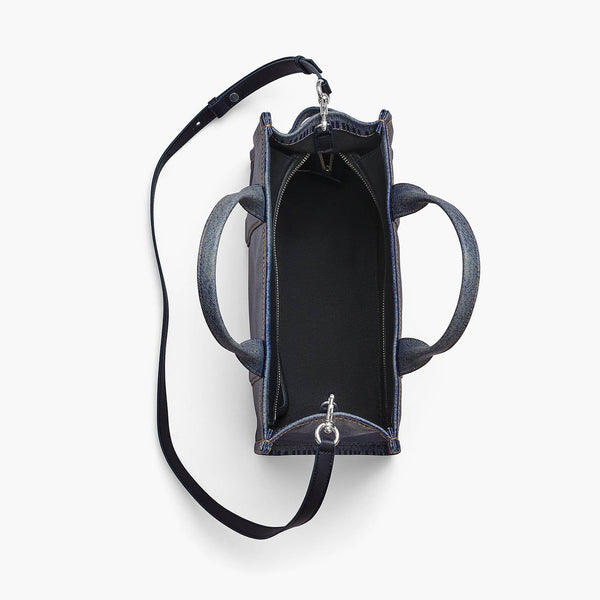 THE DENIM-PRINTED LEATHER MEDIUM TOTE BAG MARC JACOBS