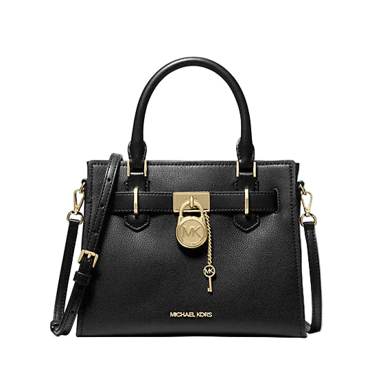 Michael Kors Hamilton Small Leather Satchel in Black