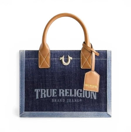 True Religion Bag for Women, small Handbag with Adjustable Shoulder Strap and Denim