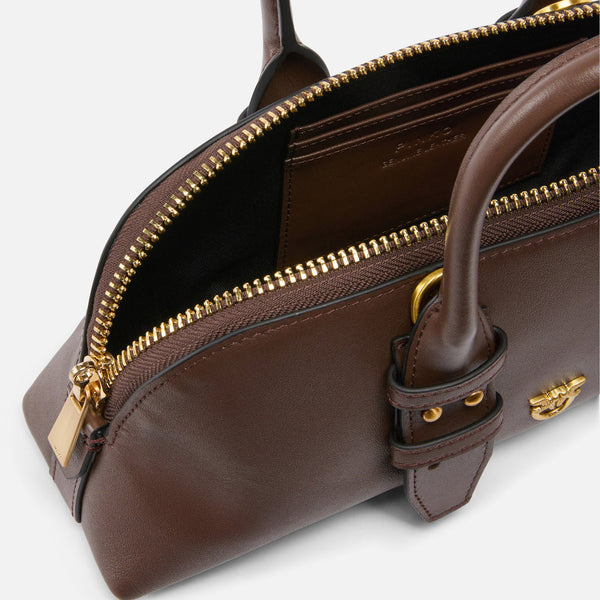 Pinko Escape Small Leather Bag in Brown