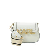 KARL LAGERFELD Paris Letters Embossed Crossbody in White