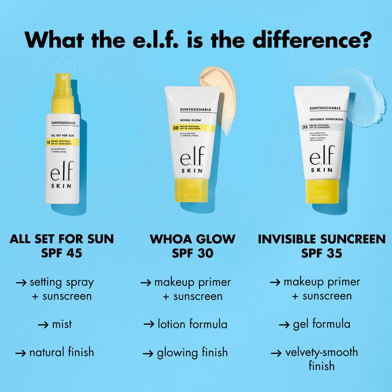 Elf Suntouchable Whoa Glow SPF 30 Glowy face sunscreen & makeup primer hybrid