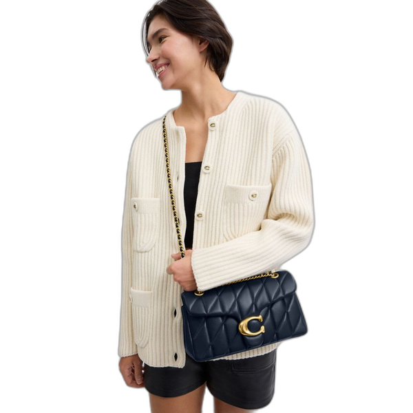 Coach Tabby Shoulder Bag 26  With Pillow Quilting in dark navy
