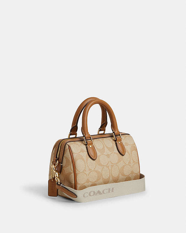 Coach Mini Rowan Crossbody In Signature Canvas With Stripe