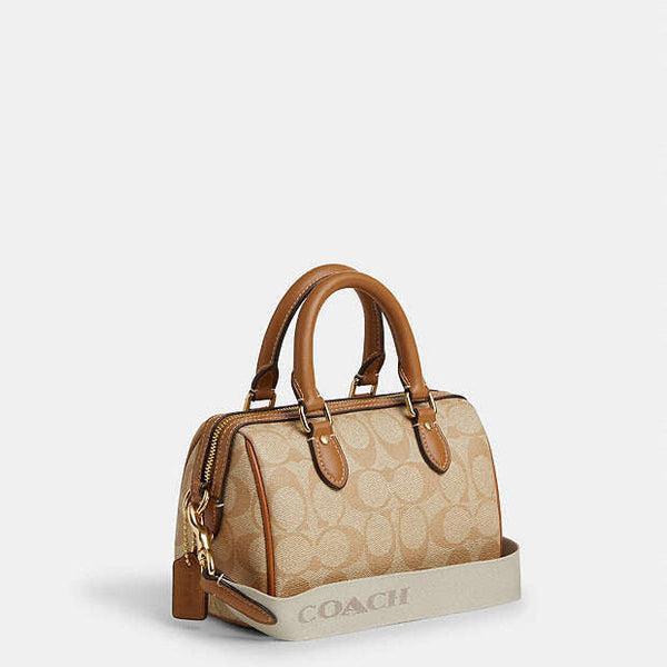 Coach Mini Rowan Crossbody In Signature Canvas With Stripe