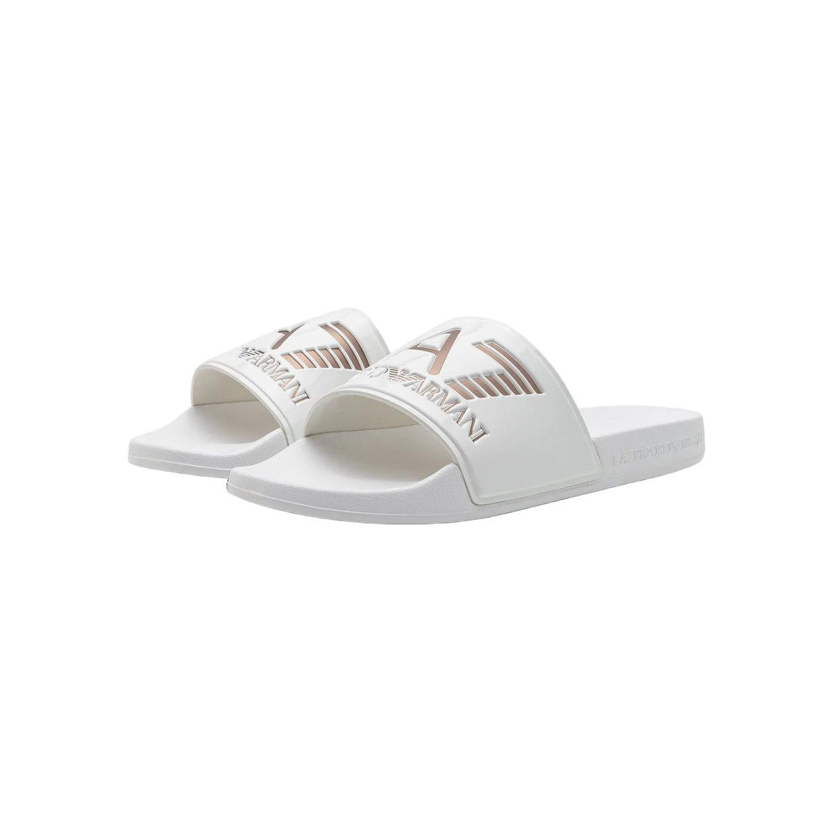 EA7 Emporio Armani Unisex Pool Slides White / Rose