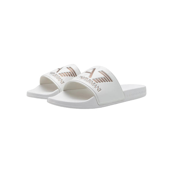 EA7 Emporio Armani Unisex Pool Slides White / Rose