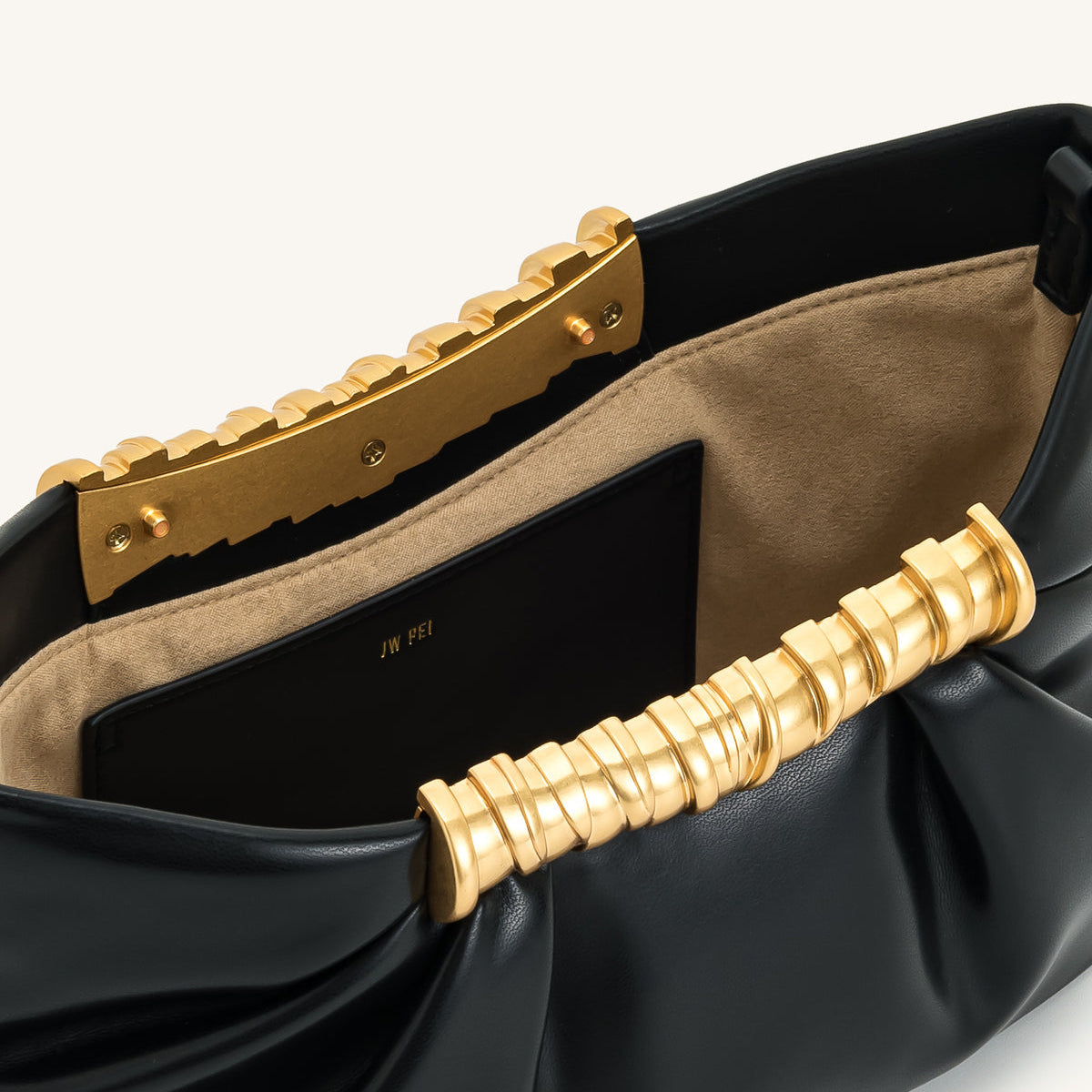 JW PEI Leia Pleated Clutch in Black