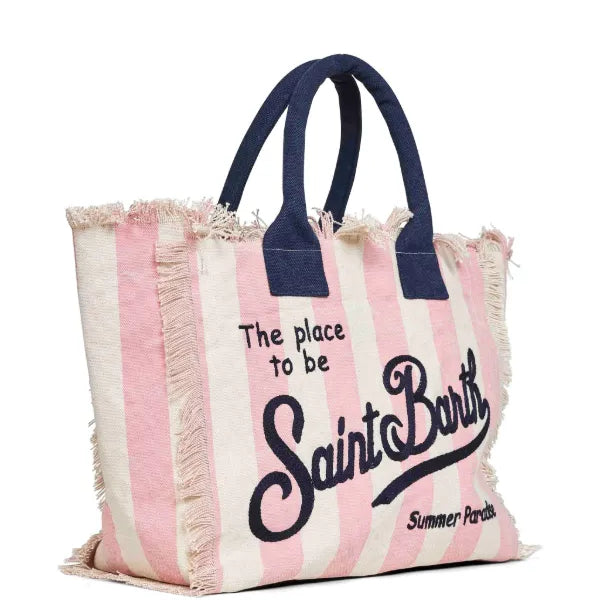 MC2 SAINT BARTH colette vertical-stripes tote bag in pink
