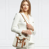Michael Kors Nouveau Hamilton Small Logo and Leather Satchel