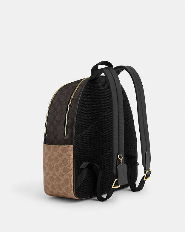 Coach Court Backpack In Blocked Signature Canvas