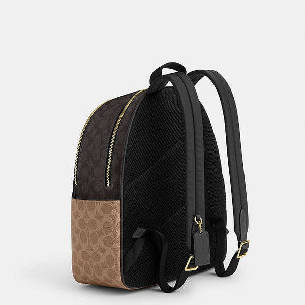 Coach Court Backpack In Blocked Signature Canvas
