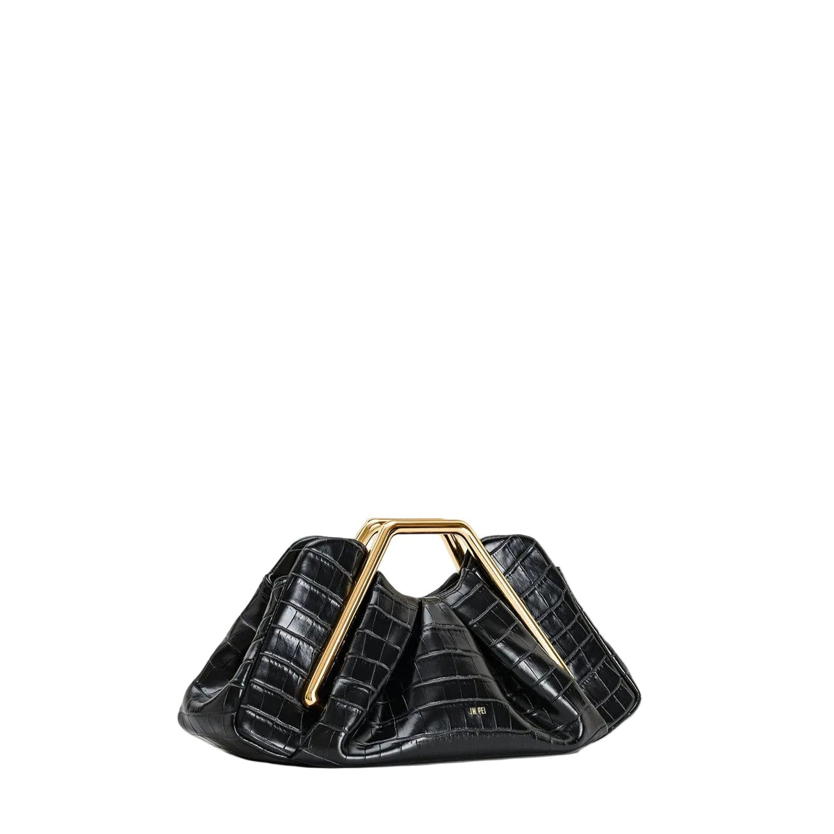 JW PEI Lila Metal Frame Clutch in Black