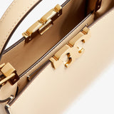 Tory Burch Mini Eleanor Satchel in Beige leather with Gold-Tone hardware