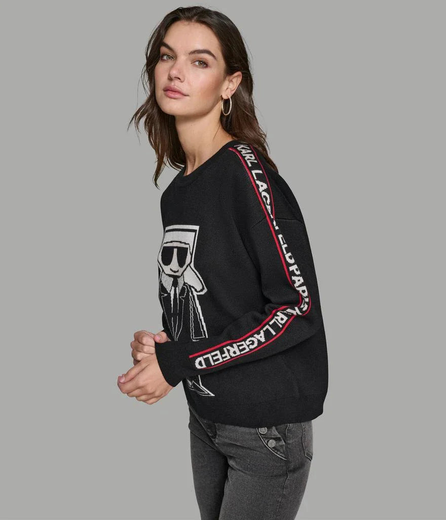 KARL CHARACTER SWEATER WITH LOGO TAPING size XL