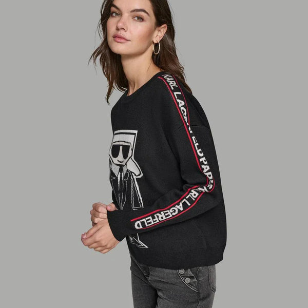 KARL CHARACTER SWEATER WITH LOGO TAPING size XL