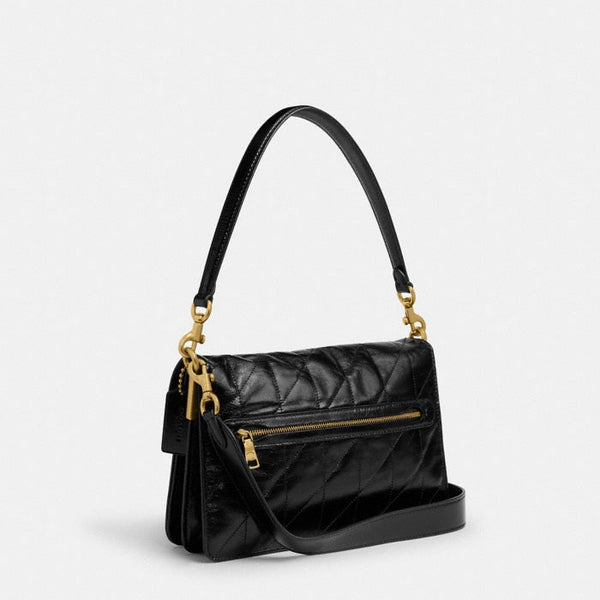 Coach Chain Tabby Shoulder Bag With Quilting in black