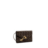 JW PEI Celeste Woven Textured Envelope Wallet in Brown