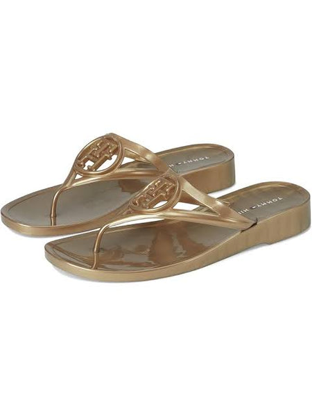 Tommy Hilfiger Women's Vedna Cutout Logo Jelly Thong Sandals size 41