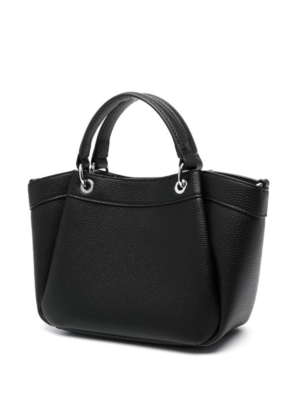 Armani Exchange logo-debossed grained-texture tote bag