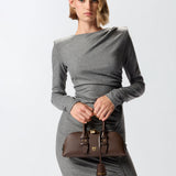 Pinko Escape Small Leather Bag in Brown