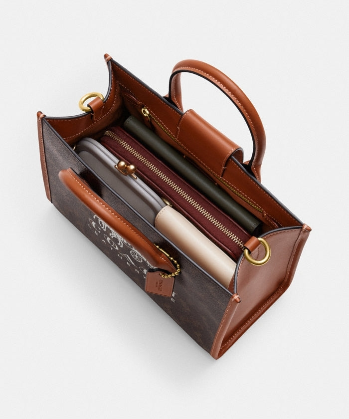 Coach Ace Tote 26 With Horse And Carriage Print